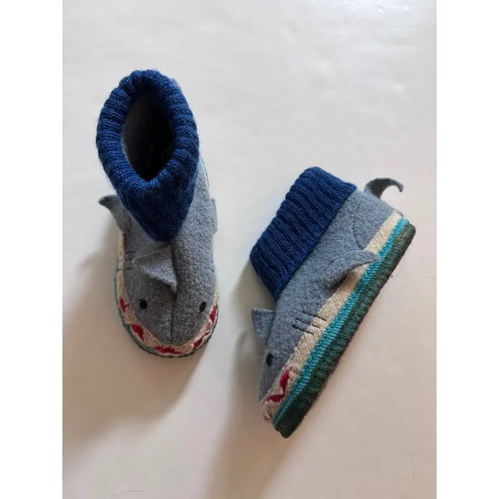 Garnet Hill wool shark slippers